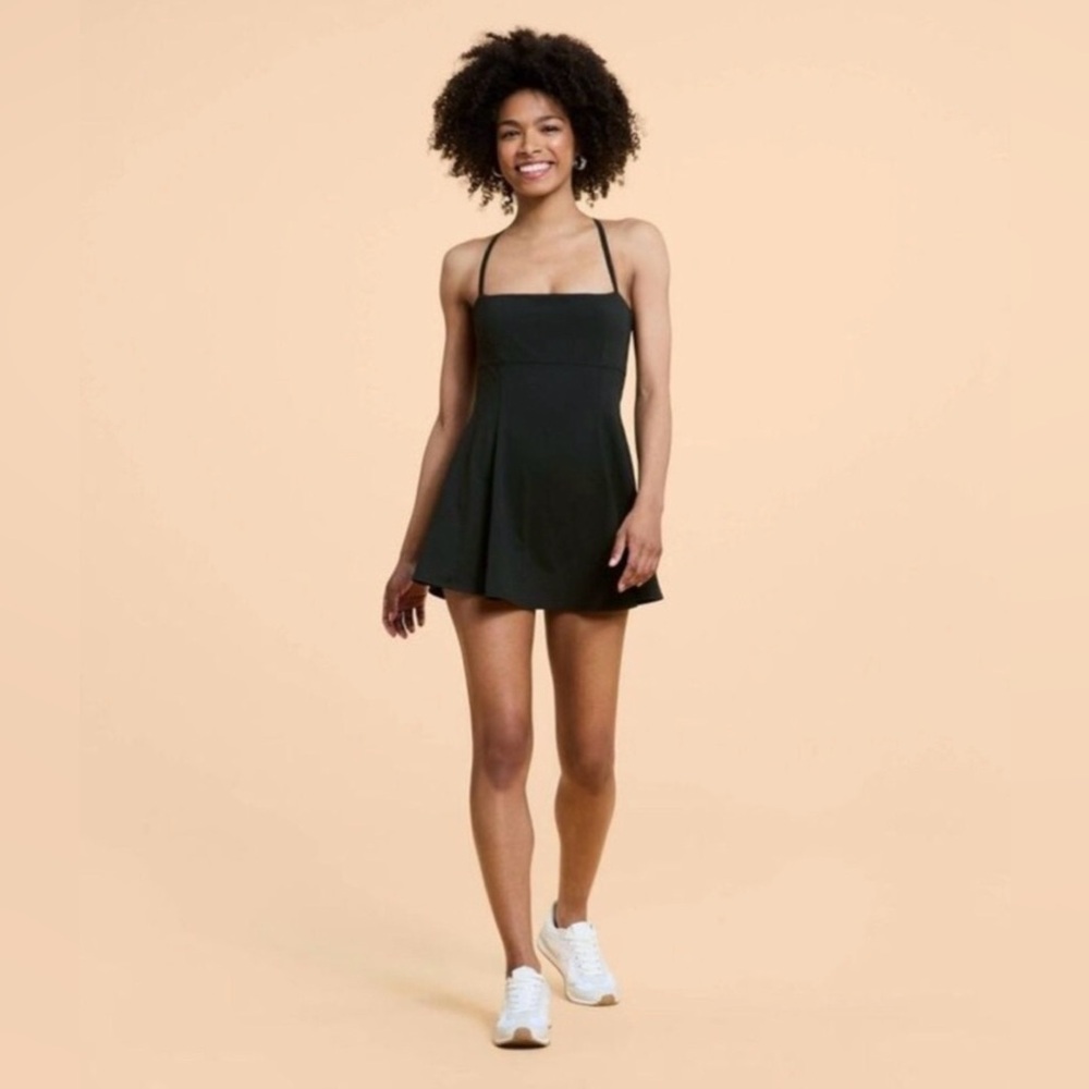 Black Halter Skater Dress